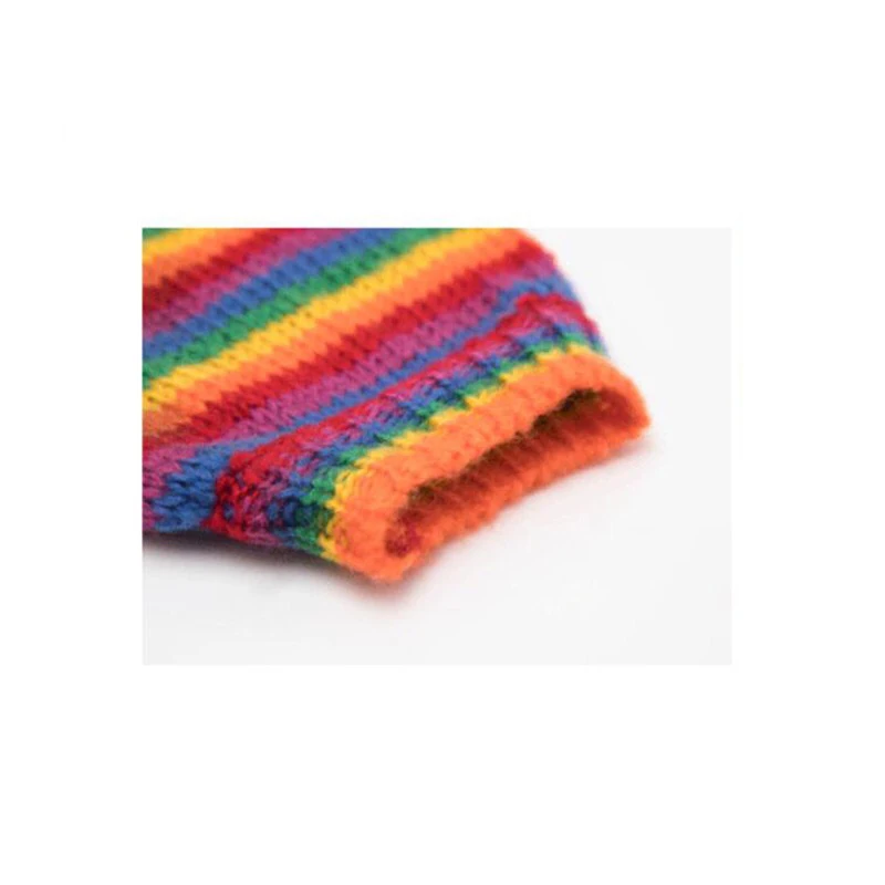 Женский трикотажный свитер разноцветный полосатый пуловер радужной расцветки