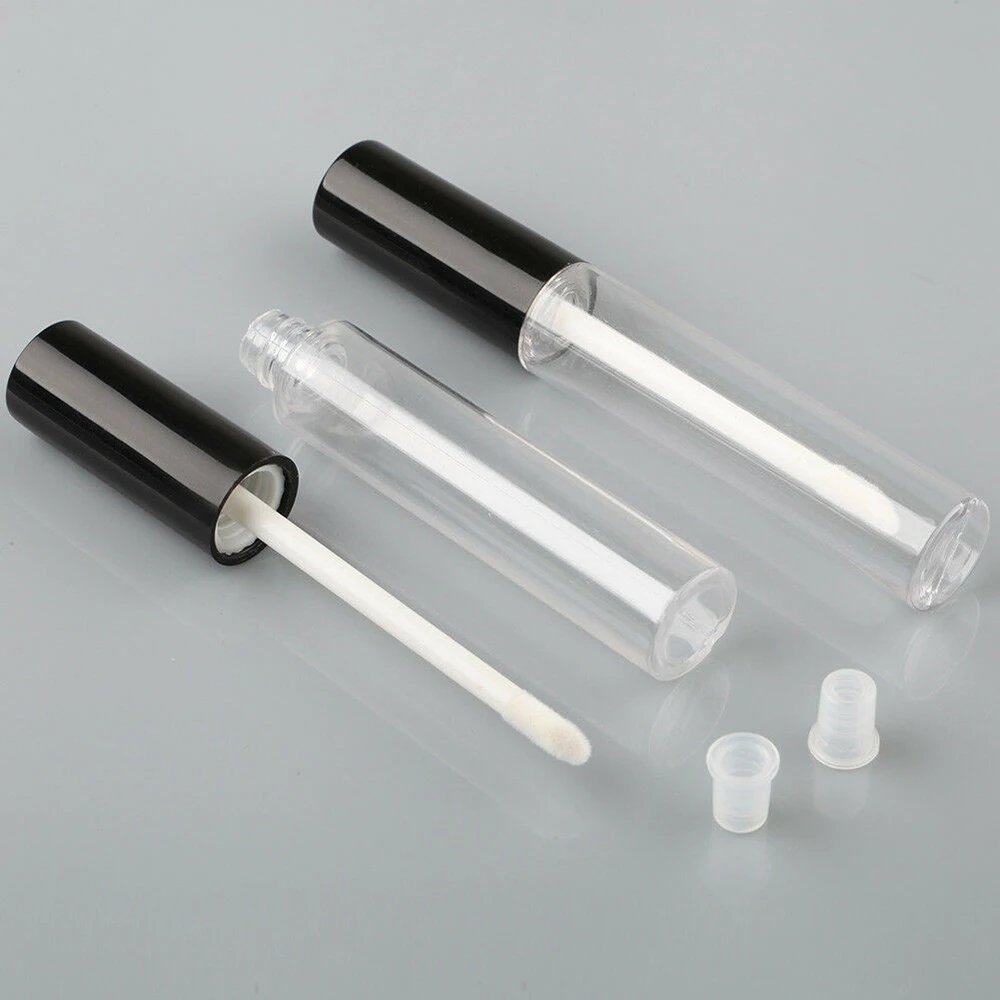 

10pcs 10ml Plastic Frosted Lip Gloss Tube Empty Lip Balm Container Round Lipgloss Refillable Bottles