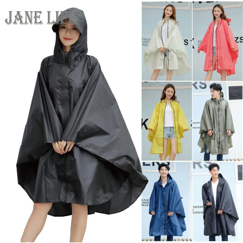 

Fashion Big Cap Hooded Women trench Raincoat Outdoor waterproof Long Impermeable Rain Poncho Cloak for Hiking Climbing cycling