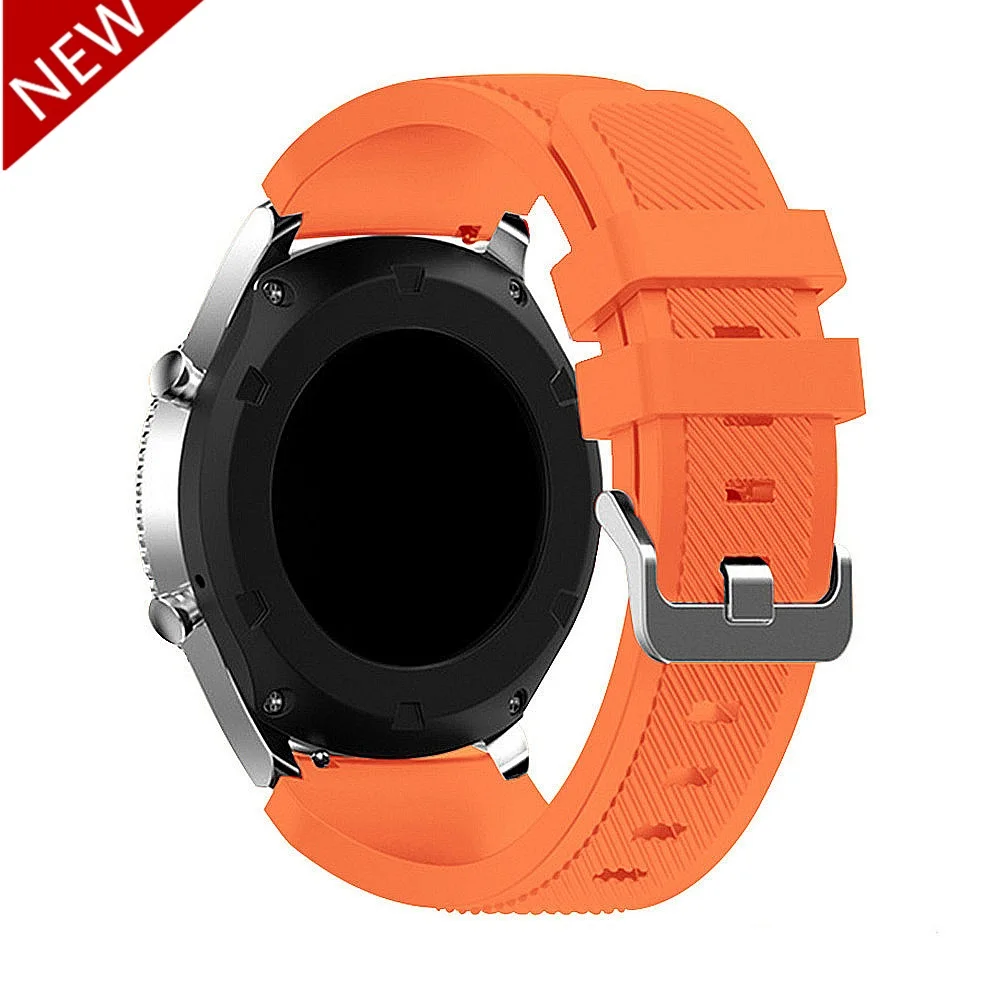 Emma Orange Шестерни s3 Frontier для samsung Galaxy Watch 46 мм/42 мм/Активный 2 ремешок 20/22 мм силиконовый браслет huawei часы GT ремень S2 42 46 - Цвет ремешка: Emma Orange