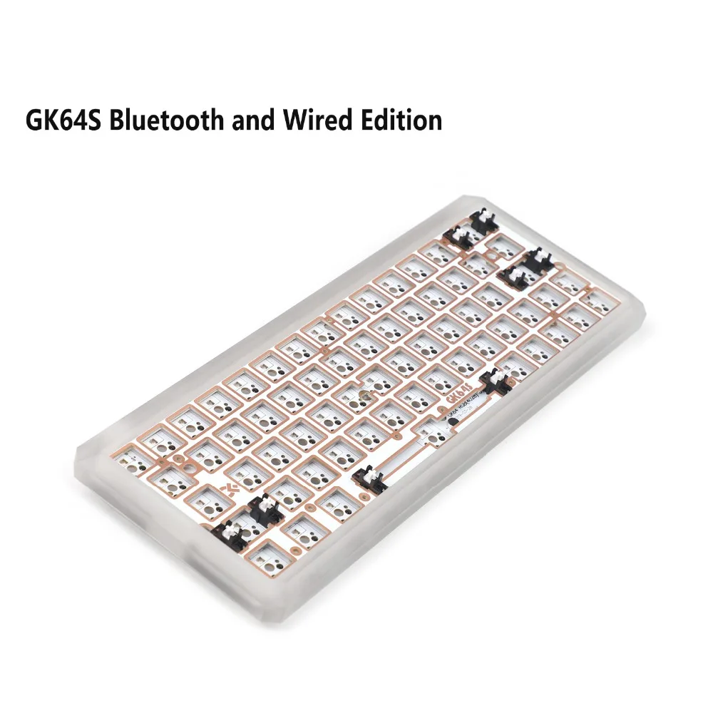 GK64 GK64S клавиатура комплект CNC деревянный корпус Bluetooth Проводная пластина pcb