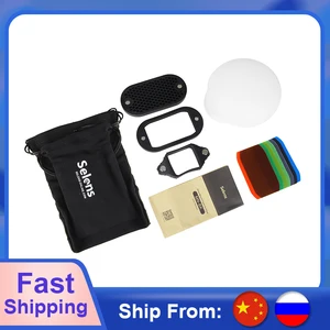 Selens 7 цветов фильтры сотовые сетки светильник Sphere Bounce Snoot Grip светильник ing модификатор с магнитной для вспышки аксессуары комплект