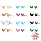 Серьги-гвоздики женские, минималистичные, из серебра 925 пробы, с фианитами, пирсинг