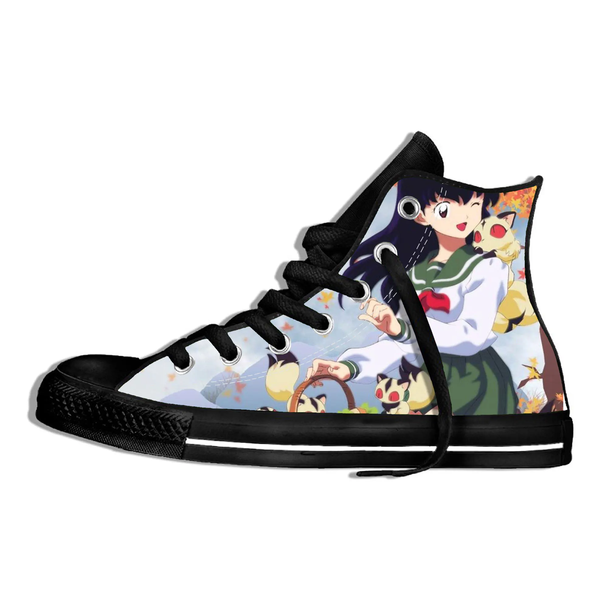 

Inuyasha Cartoon Printed Canvas Sneakers Men Women Fashion Casual Vulcanized Flat Trainers Shoes High Top Sneakers Custom Shoes