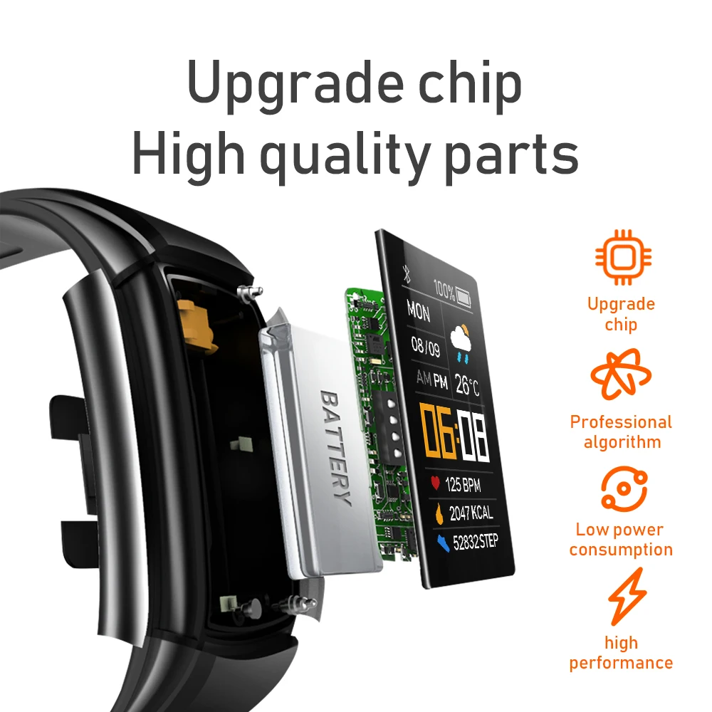 2020 Fitness Bracelet Blood Pressure Measurement Pedometer Smart Band Hear Rate Monitor Waterproof Health Tracker Watch | Электроника