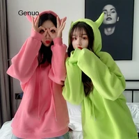 ropa mujer women hoodies korean clothes sweatshirt moletom hoodie harajuku hoody kawaii womens clothing pink solid