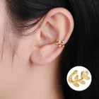 YIZIZAI 925 пробы Серебряный Обычный лист кубический цирконий маленький зажим для ушей без проколов серьги женские манжеты ежедневные ювелирные изделия