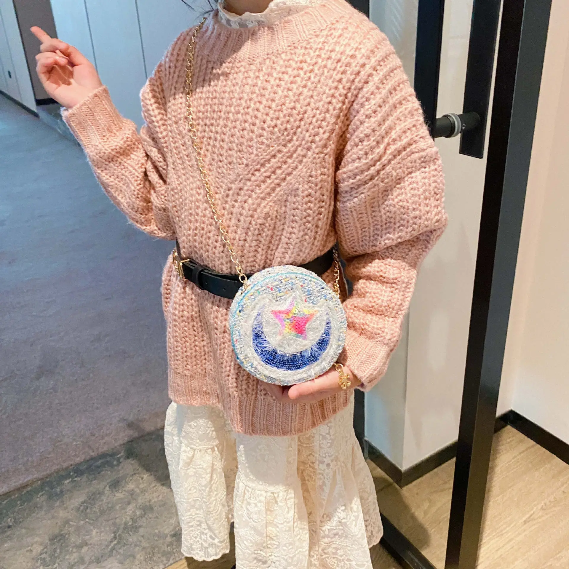 

Cotton Linen Fashion Kids Crossbody Bags Children Messenger Bag Cute Stars Moon Toddler Shoulder Bags for Girls Baby Coin Purse