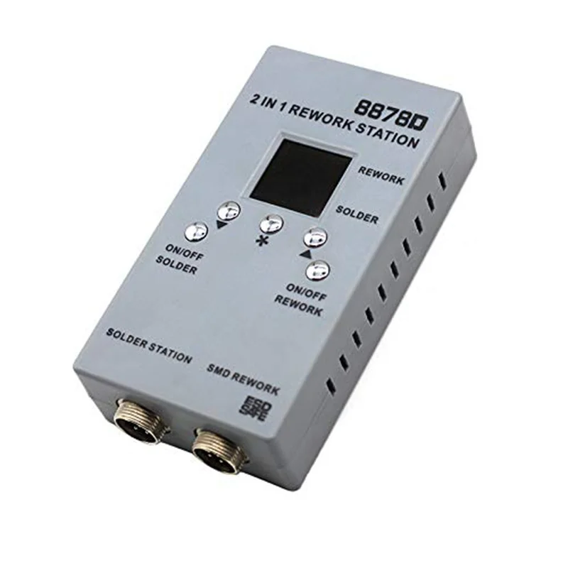 Двойная цифровая паяльная станция 8878D 2 в 1 SMD паяльник горячего воздуха прибор для
