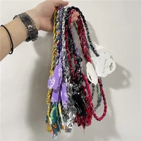masa 2021 new bohemian colorful handmade twisted rope calico product necklace beach wind pendant couple jewelry gift