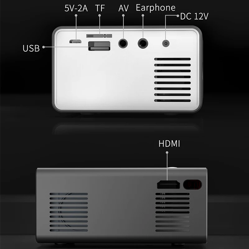 Vivicine Новый T300 светодиодный мини проектор 320x240 Пиксели поддерживает 1080P HDMI