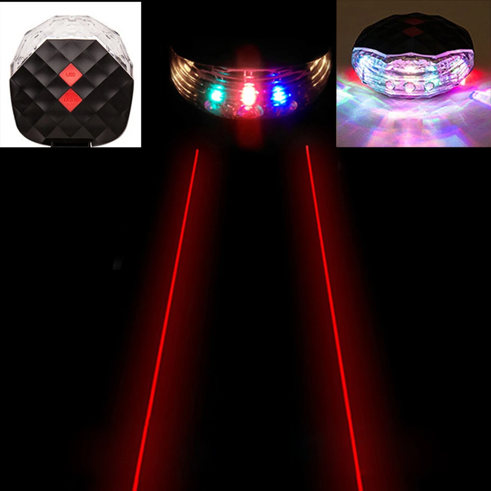 

5LED велосипедный Алмазный лазерный задний фонарь, многофункциональный задний фонарь, велосипедный задний фонарь Предупреждение о верховой ...