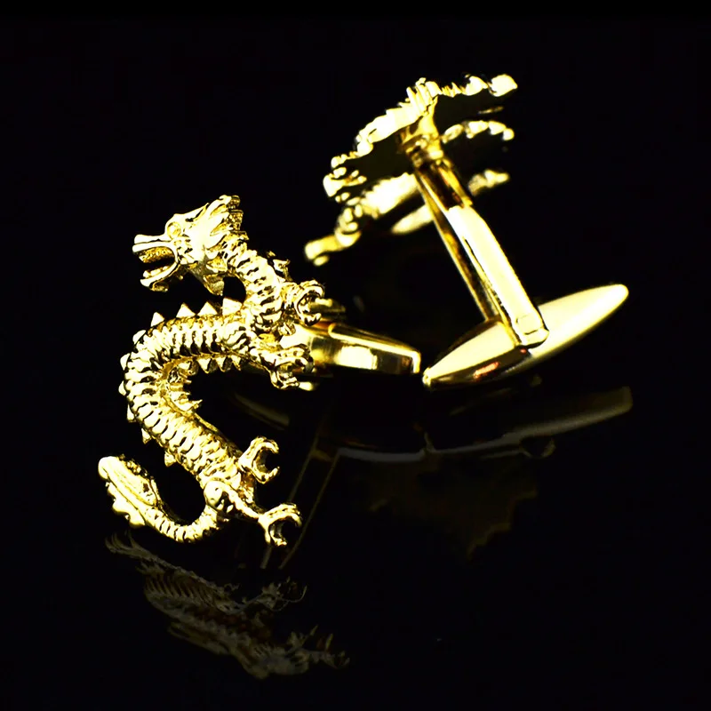 

French Style Shirt Cufflinks Men's Suit Birthday Gifts Party Classic Trendy High Quality Gold Long Laser Cuff Links