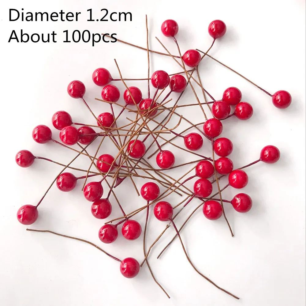 100 шт. искусственные листья Холли ягоды Рождественская елка украшения Diy ручной