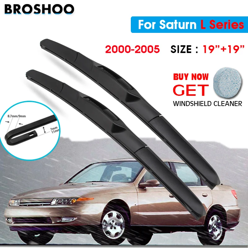

Car Wiper Blade For Saturn L Series 19"+19" 2000-2005 Auto Windscreen Windshield Wipers Blades Window Wash Fit U Hook Arms