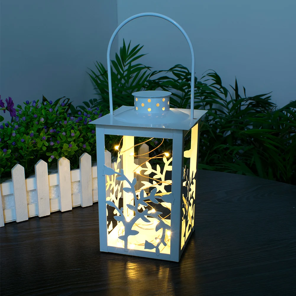 20 светодиодов Переносной Домашний ветряной свет чугун романтический подсвечник