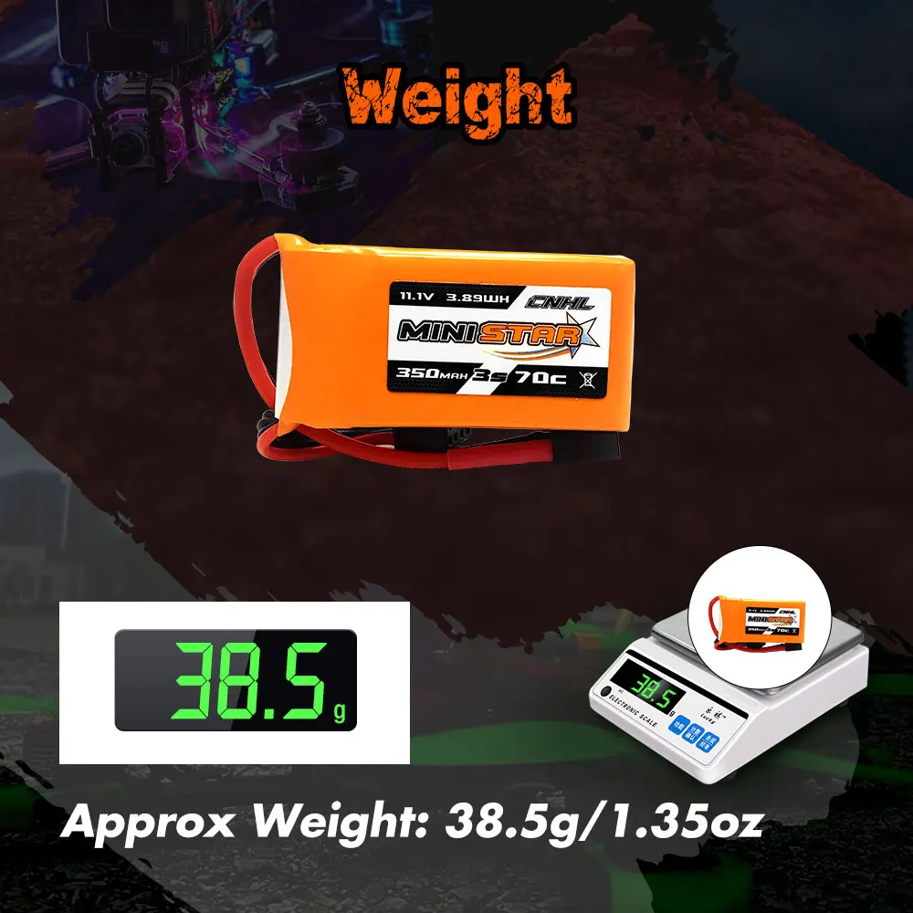 Аккумулятор CNHL Lipo 3S 350 мАч 6 шт. батарея 7 4 В 70C Ministar Series с XT30 для Mini Quad RC FPV дрона