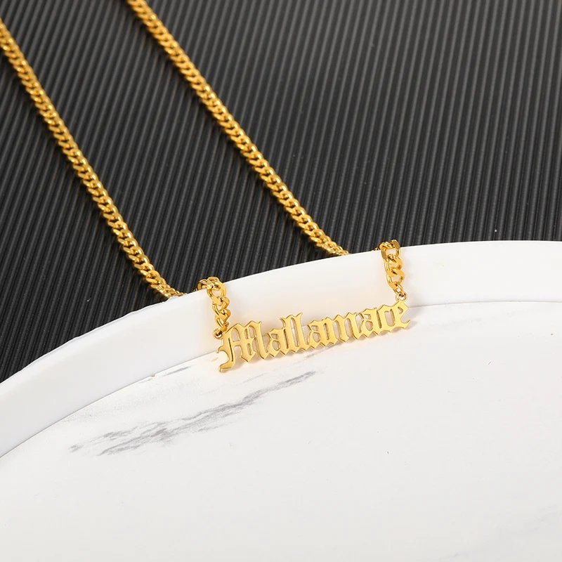 Готическое ювелирное изделие цепочка старинное английское имя ожерелье для