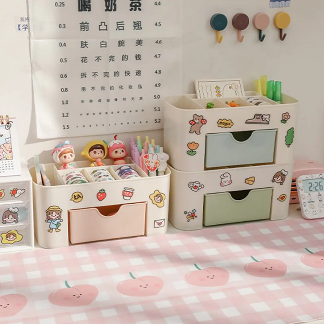 

1* Desktop Storage Box Drawer Tabletop Supplies For Stationery Make-up Ornament 100% Brand New And High Quality