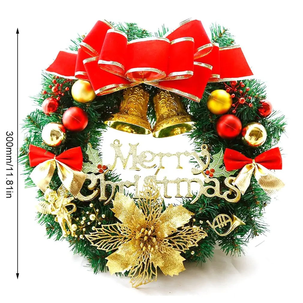 Рождественский декоративный венок 30см для двери из искусственного винограда и ПВХ.