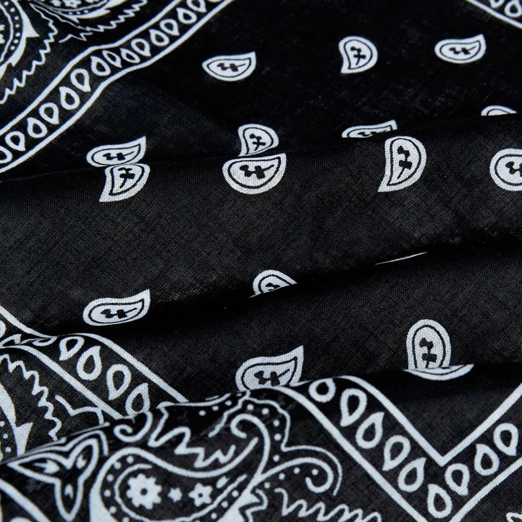 

1pc Unisex Hip Hop Black Paisley Bandana Headwear Hair Band Scarf Neck Wrist Wrap Band Headtie Square Scarf High Quality #YL5