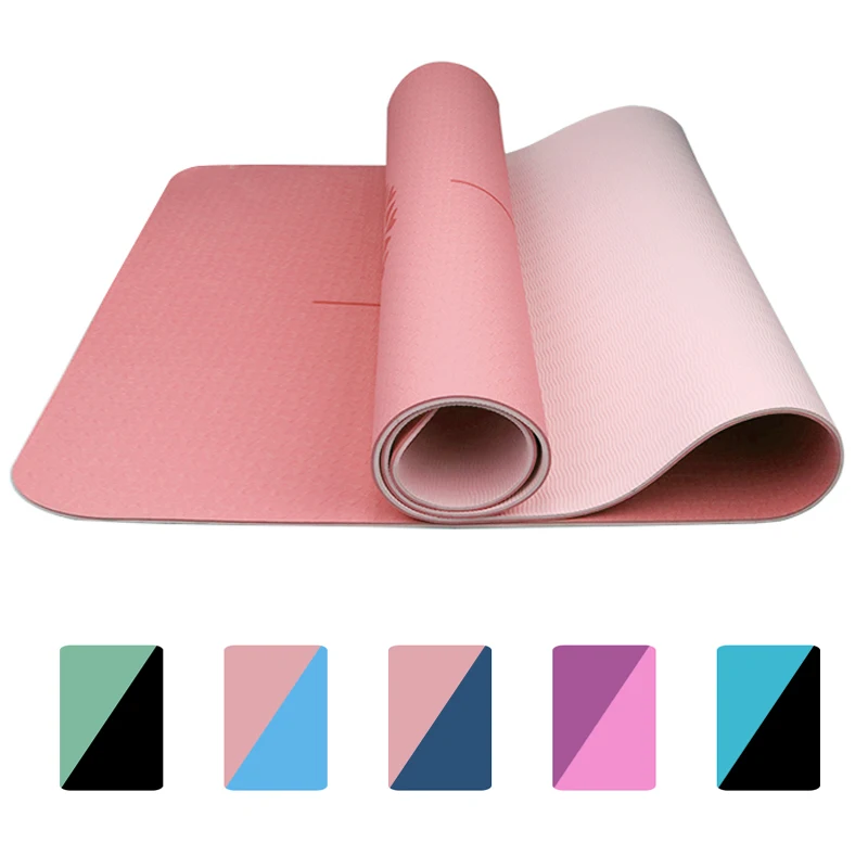 

TPE Yoga Mat 6mm For Beginner Non-slip Mat Yoga Sports Exercise Pad With Position Line For Home Fitness Gymnastics Pilates Mats