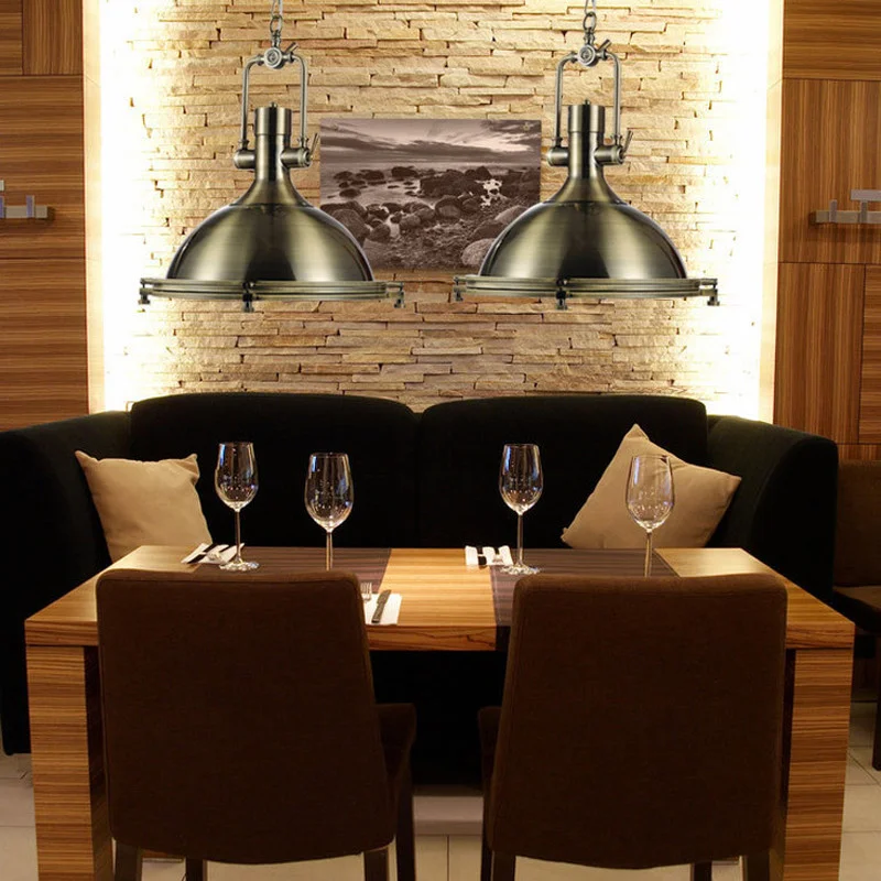 Винтаж лампа Американский Стиль E27 Медь/хром подвесные светильники с Стекло RH