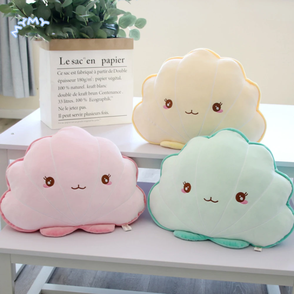 Подушка в форме ракушки милая игрушка-выражение плюшевая заполненная подушка