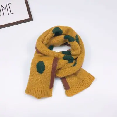 yellow Детский зимний шарф для мальчиков и девочек, детский шарф с помпоном, теплые шарфы для шеи, вязаные шарфы с имитацией шерсти, теплый пушистый шарф - Цвет: yellow