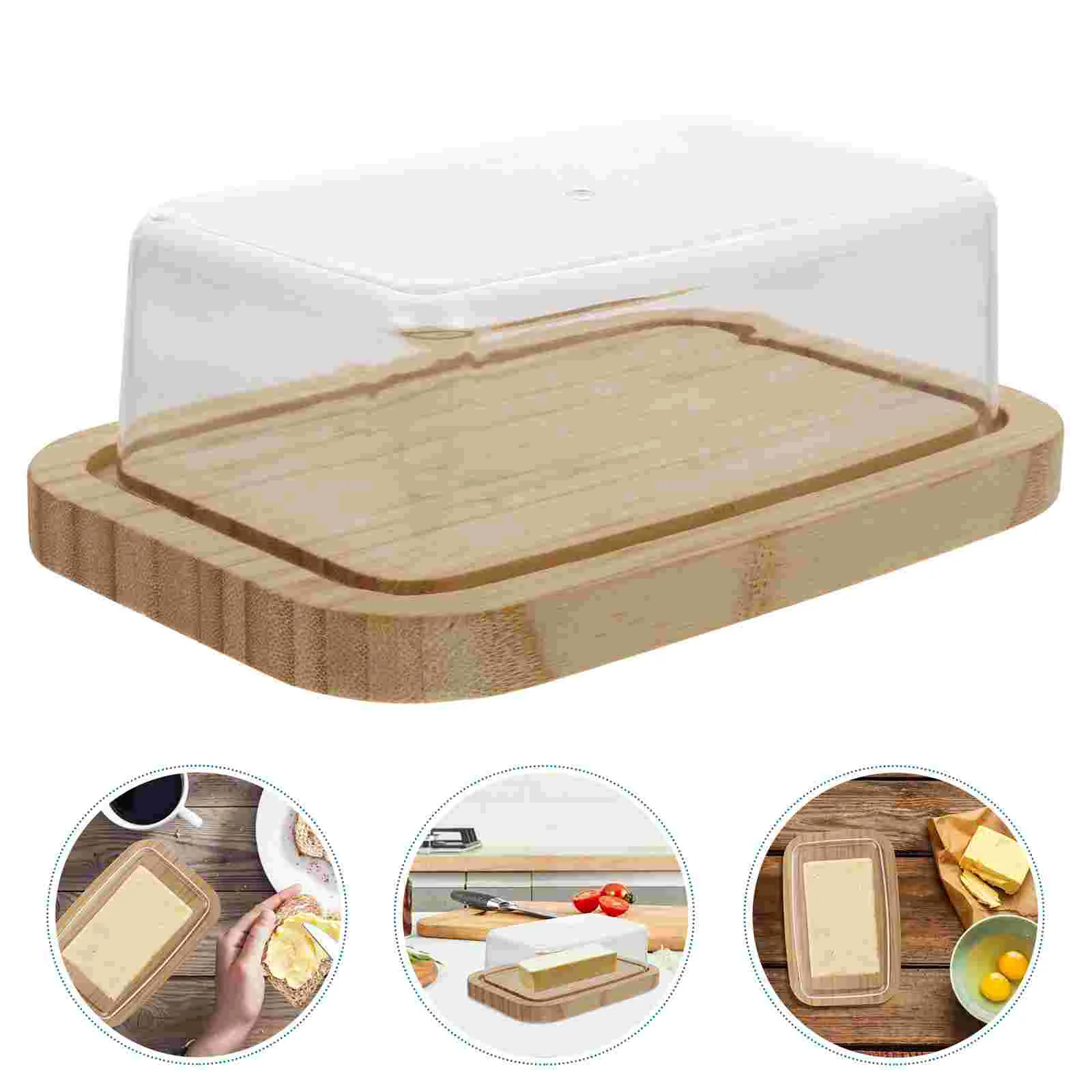 

1Pc Phyllostachys Pubescens Acrylic Butter Cheese Storage Box (Transparent)