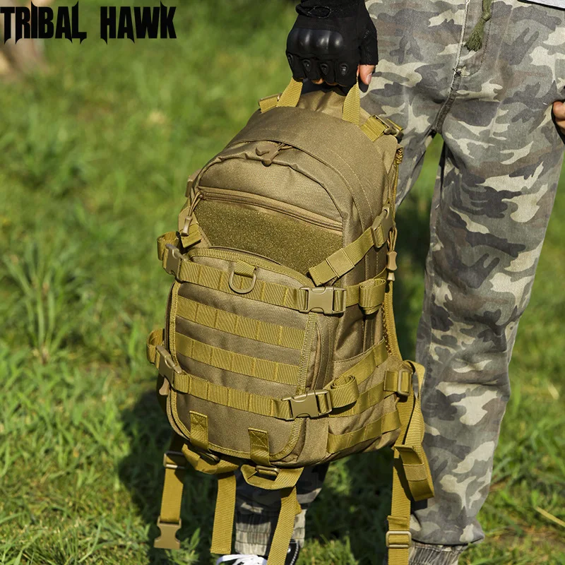 

Military Tactical Backpack 600D Nylon 40L Mens Travel Bag Camping Hiking Outdoor Cycling Hunting Camouflage Bags Helmet Pack