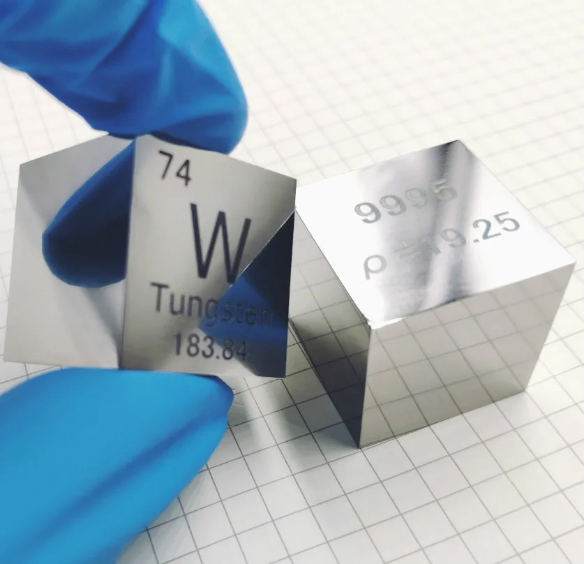 

Tungsten metal in the periodic table- Cube Side length is one inch (25.4mm) and weight is about 315.28g 99.95%