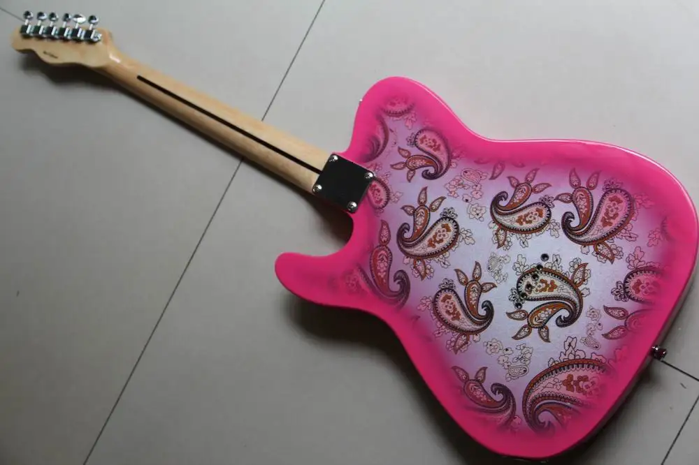 Wholesale Guitars China Guitar New Tel Model electric pink flowers body precision production 130415 | Спорт и развлечения