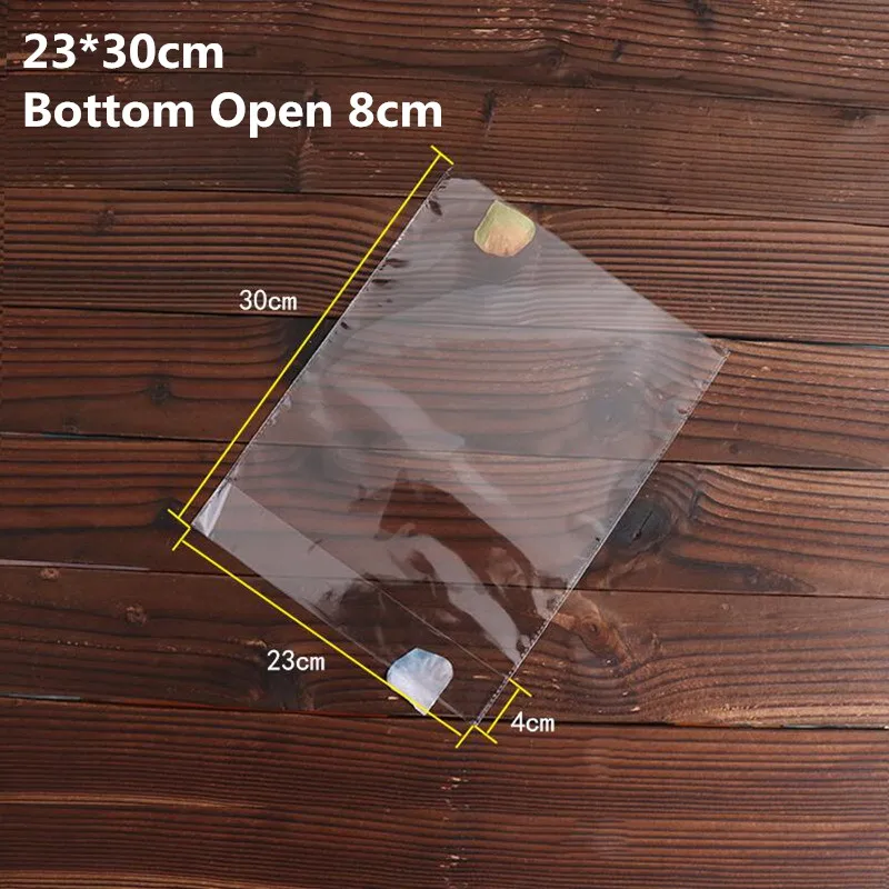 Clear 23x30cm LBSISI Life 100 шт пластиковые пакеты, прозрачный пакет для тостов, хлеба, Мягкая матовая упаковка для еды, для выпечки, для рождественской вечеринки - Цвет: Clear 23x30cm