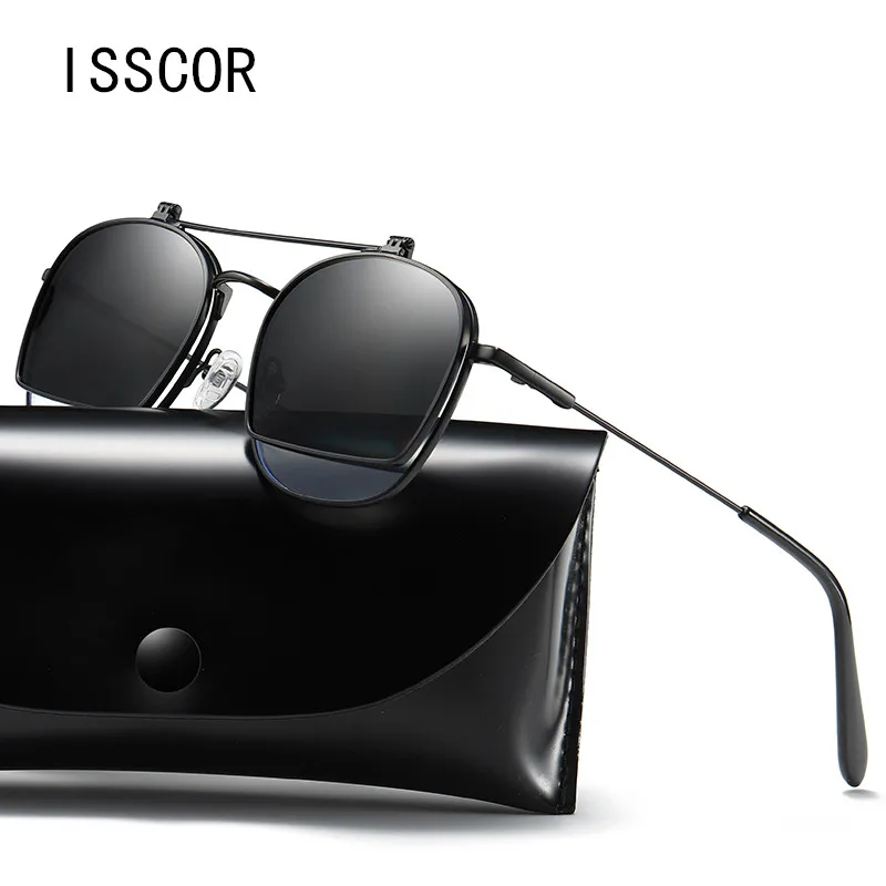 Поляризационные Квадратные Солнцезащитные очки мужские металлические