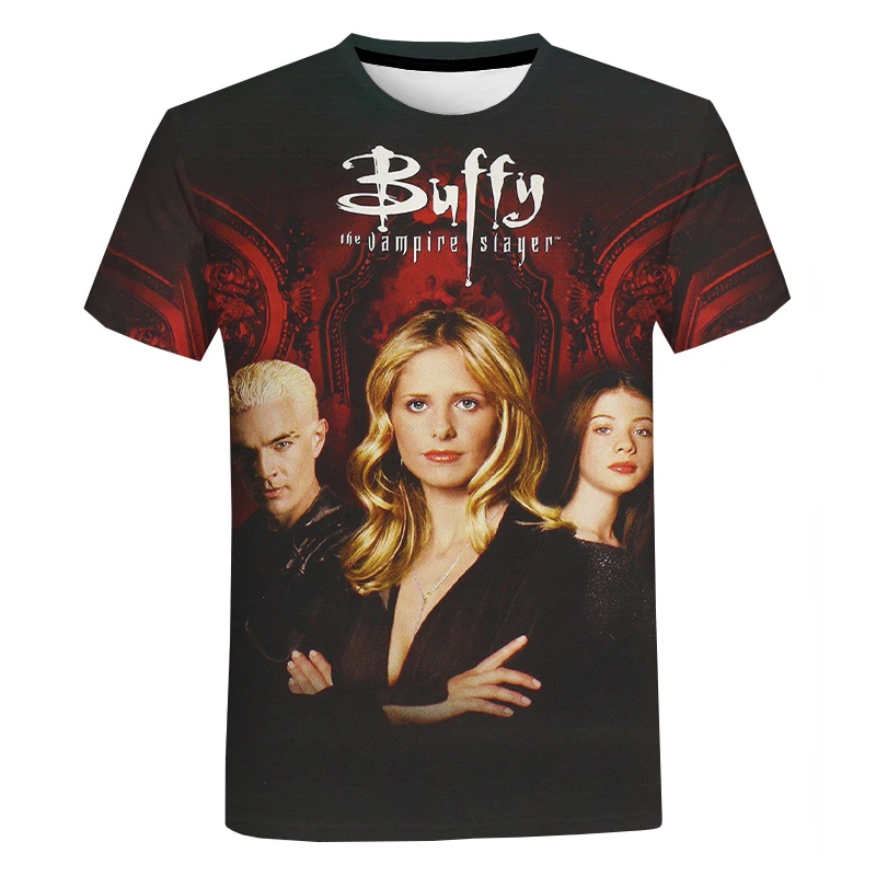 

2021 New Arrival Buffy The Vampire Slayer 3D Print T Shirt Men Women Summer Fashion Casual Short Sleeve Hip Hop T Shirt 2XS-5XL