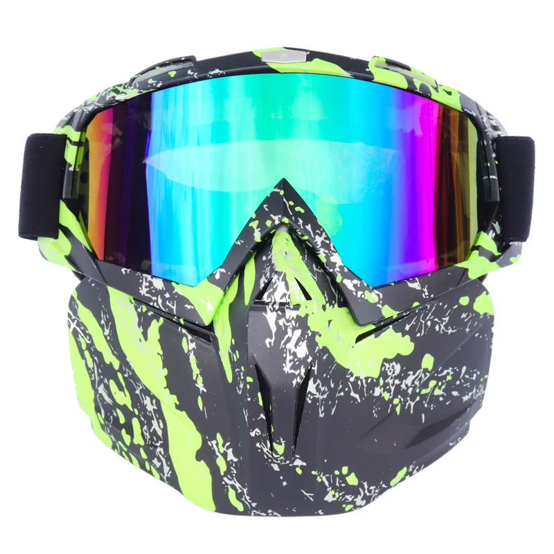 

Modular Mask Detachable Goggles Mouth Filter for Open Face Motorcycle Half Helmet Vintage Helmets