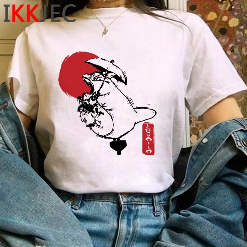 Totoro Studio Ghibli Cute Anime T Shirt Women Harajuku Miyazaki Hayao Kawaii T-shirt Graphic 90s Tshirt Fashion Top Tees Female | Женская