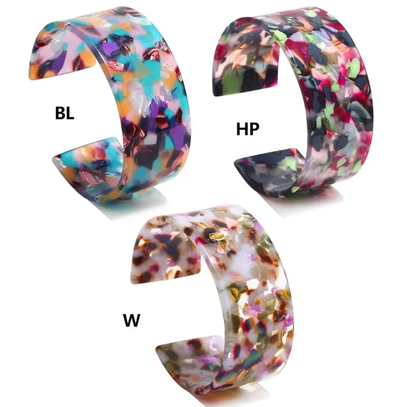 

Leopard Bangle Acetate Resin Opening Bracelet Women Lady Charms Acrylic Decoration Floral Print Elegant Bracelet For Women
