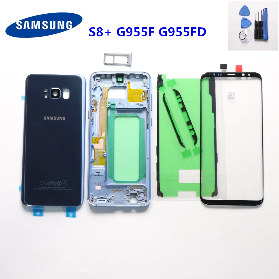 Чехол SAMSUNG Galaxy S8 Plus G955 SM-G955F G955FD с полным корпусом Задняя стеклянная крышка + G955F