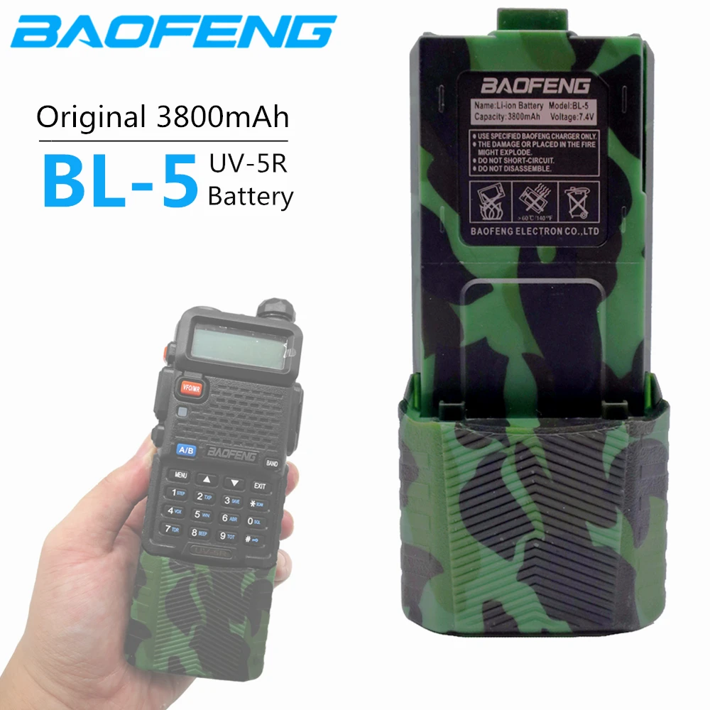 100% Оригинальный аккумулятор Baofeng UV 5R 3800 мАч увеличенный телефон 7 4 В
