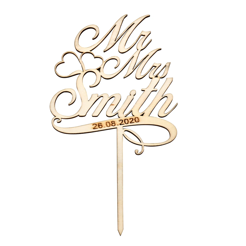 

Персонализированный Выгравированный свадебный торт Топпер акриловая деревянная фотография свадебный подарок декор вечевечерние логотип ...