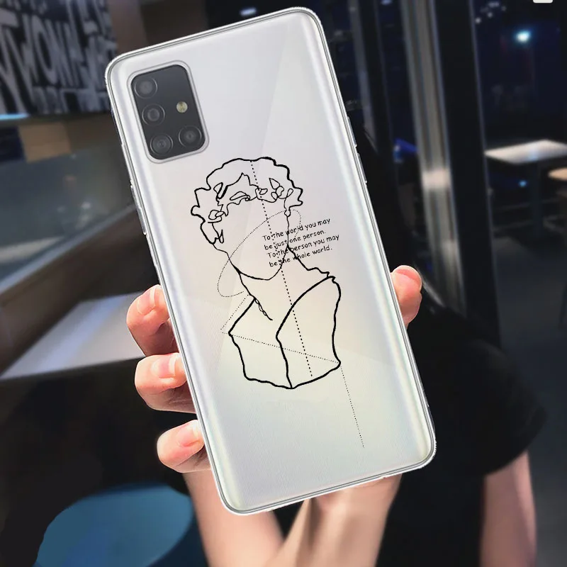Мультяшный чехол для Samsung S20 S8 S9 S10 Plus A10 A30 A50 A70 2019 A51 A71 с абстрактным геометрическим
