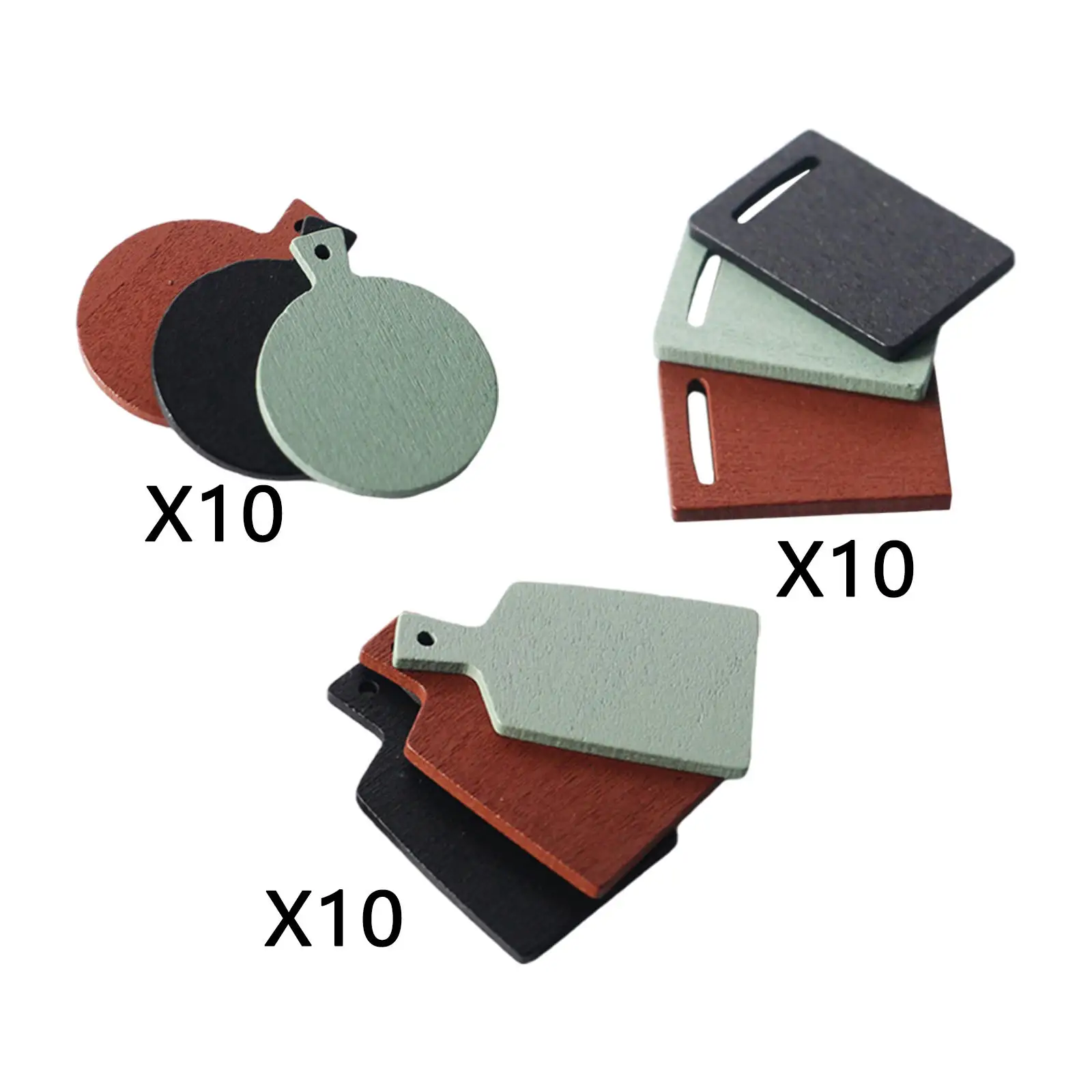 

Набор деревянных миниатюрных поддонов для кукольного домика, 30 шт.