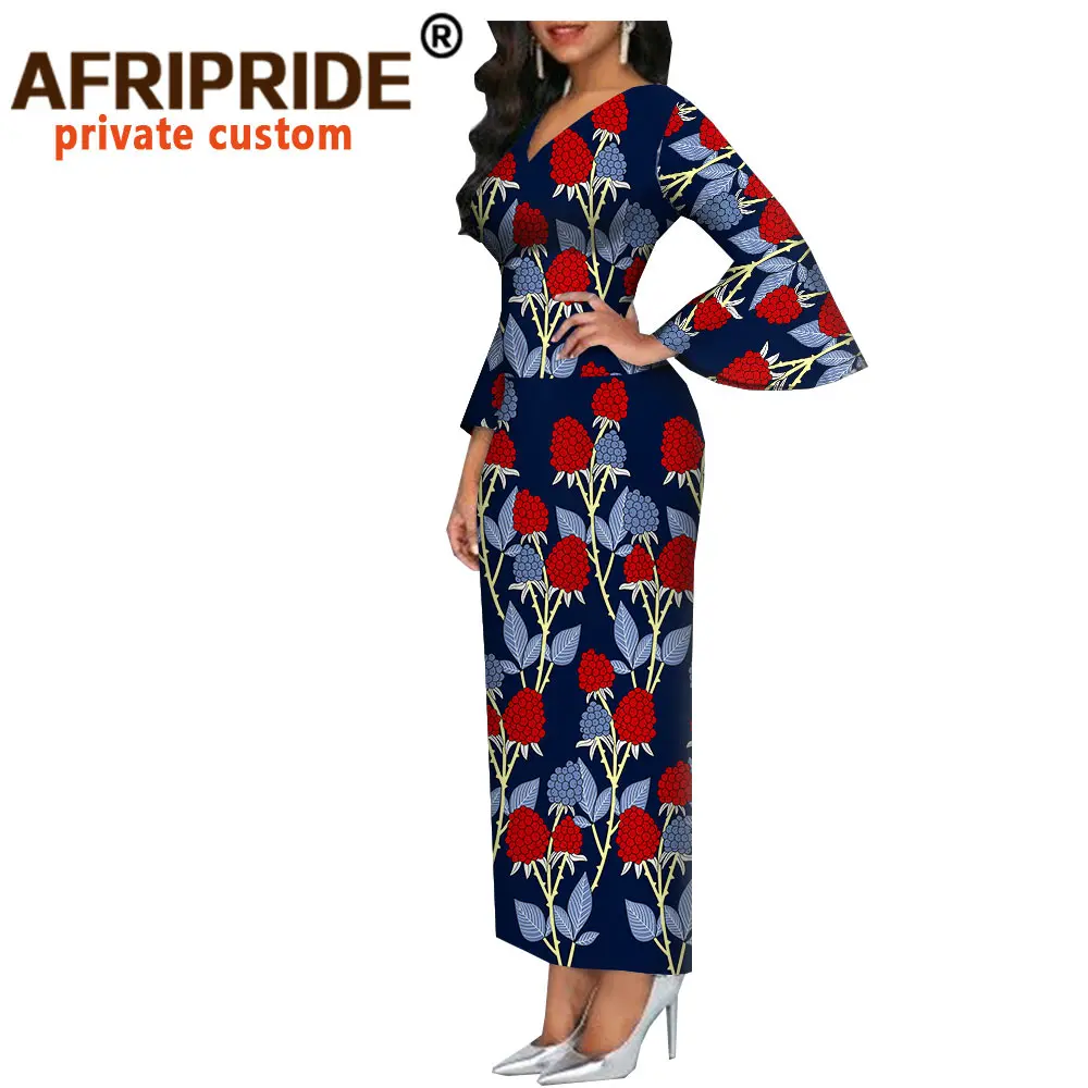 Женское длинное платье макси с принтом Дашики вечерние платья v образным вырезом