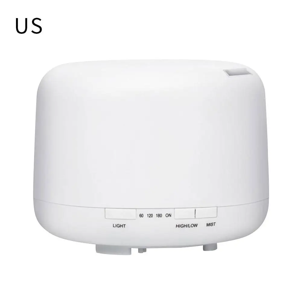 White Светодиодный ночник, 7 цветов, меняющая настольная лампа, AC100-240V, 15 Вт, 500 мл, увлажнитель воздуха, мини-ароматическая машина, диффузор эфирного масла - Цвет абажура: White