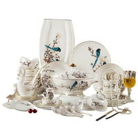 jingdezhen bone china 60 tableware plates painted gold dishes set household bright european gift