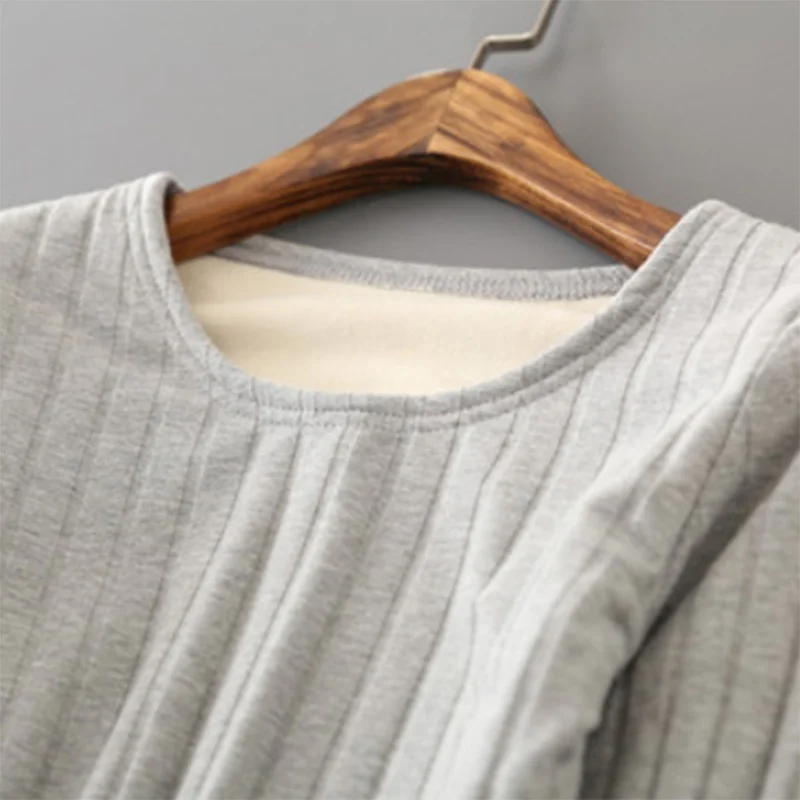 

Women Slim T-shirt Velvet Warm Tops Undershirt Solid Crew Neck O Neck Long Sleeve Tees Winter Fashion Slim Casual 909-464