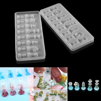 3d international chess silicone molds uv resin transparent chess for diy epoxy resin jewelry making handmade crafts moulds