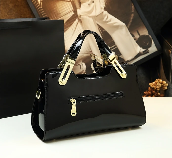 Goedkoop Nieuwe Organizer Luxe Hoge Kwaliteit Designer Lakleer Vrouwen Handtas Top Handvat Tas Patchwork Messenger Bag Bolsa Feminina